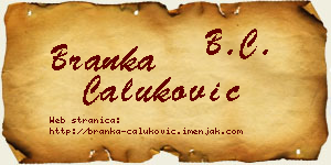 Branka Čaluković vizit kartica